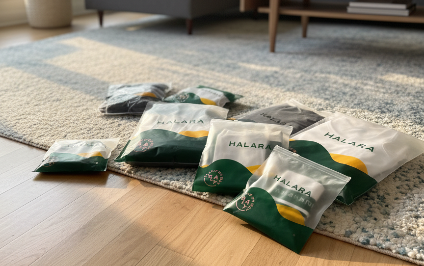 packages halara up on the floor